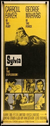 5g918 SYLVIA insert '65 sexy Carroll Baker is the powder, George Maharis is the fuse!