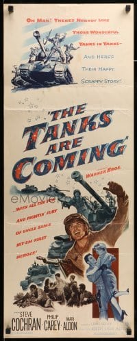 5g922 TANKS ARE COMING insert '51 Sam Fuller, Steve Cochran, Uncle Sam's yanks in tanks!