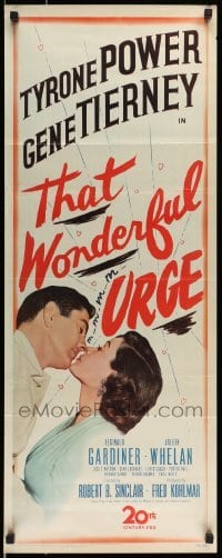 5g929 THAT WONDERFUL URGE insert '49 image of Tyrone Power about to kiss sexy Gene Tierney!