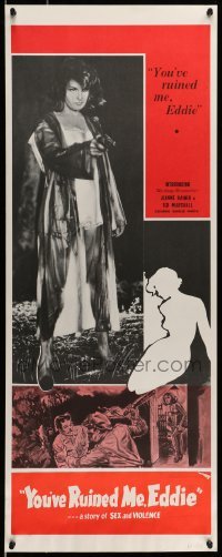 5g943 TOUCH OF FLESH insert R61 great image of girl in robe w/gun, You've ruined me, Eddie!