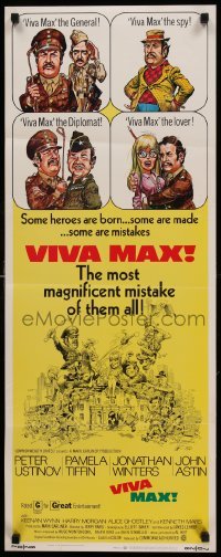 5g961 VIVA MAX insert '70 Peter Ustinov, Jonathan Winters, great Jack Davis art of cast!