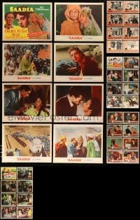 5h163 LOT OF 48 LOBBY CARDS '40s-60s complete sets from a variety of different movies!