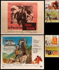 5h439 LOT OF 6 FORMERLY FOLDED HALF-SHEETS '50s-60s images from a variety of different movies!