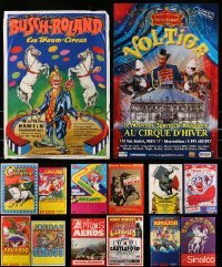 5h451 LOT OF 16 MOSTLY FORMERLY FOLDED NON-U.S. CIRCUS POSTERS '80s-90s art of clowns & animals!