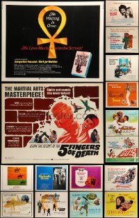 5h423 LOT OF 19 UNFOLDED HALF-SHEETS '60s-70s great images from a variety of different movies!