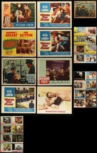 5h171 LOT OF 33 WAR AND ADVENTURE LOBBY CARDS '50s-70s incomplete sets from a variety of movies!