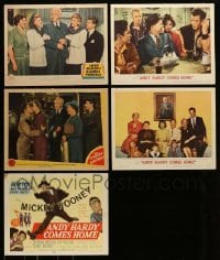5h208 LOT OF 5 ANDY HARDY SERIES LOBBY CARDS '40s-50s scenes with Mickey Rooney & Lewis Stone!