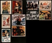 5h068 LOT OF 10 ERROL FLYNN REPRO POSTERS & LOBBY CARDS '80s Captain Blood, Robin Hood + more!