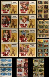 5h155 LOT OF 56 WESTERN LOBBY CARDS '50s-70s complete sets of 8 cards from 7 different movies!