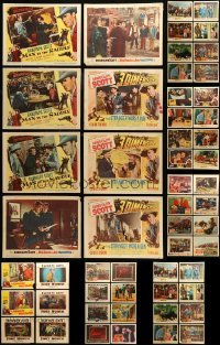 5h144 LOT OF 78 LOBBY CARDS FROM RANDOLPH SCOTT MOVIES '50s-60s incomplete western sets!