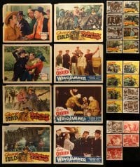 5h176 LOT OF 29 LOBBY CARDS FROM GEORGE O'BRIEN MOVIES '40s-50s incomplete sets from westerns!