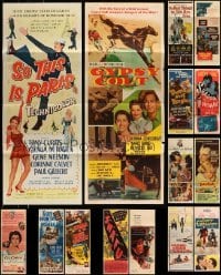 5h409 LOT OF 17 FORMERLY FOLDED INSERTS '40s-50s great images from a variety of different movies!