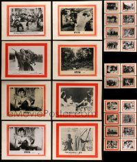 5h051 LOT OF 28 8X10 STILLS FROM KUNG-FU MOVIES GLUED TO 11X14 BACKGROUNDS '70s great scenes!