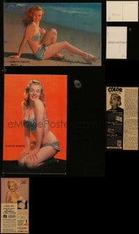 5h221 LOT OF 3 MARILYN MONROE MAGAZINE AD AND POSTCARDS '50s sexy swimsuit portraits + Tru Glo ad