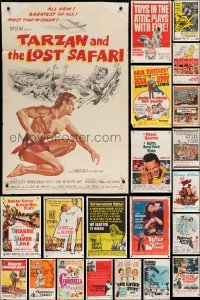 5h105 LOT OF 38 FOLDED ONE-SHEETS '50s-70s great images from a variety of different movies!