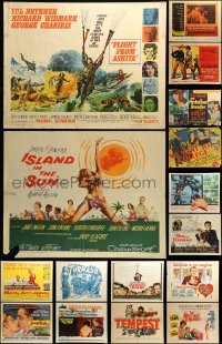 5h417 LOT OF 25 MOSTLY FORMERLY FOLDED HALF-SHEETS '30s-60s images from a variety of movies!