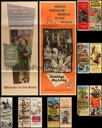 5h415 LOT OF 13 FORMERLY FOLDED INSERTS '40s-50s great images from a variety of different movies!