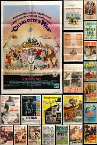 5h076 LOT OF 90 FOLDED ONE-SHEETS '40s-80s great images from a variety of different movies!