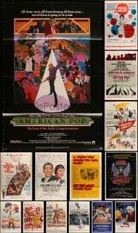 5h119 LOT OF 19 FOLDED ROCK 'N' ROLL AND MUSIC ONE-SHEETS '60s-80s a variety of movie images!