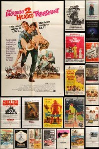 5h085 LOT OF 66 FOLDED ONE-SHEETS '50s-80s great images from a variety of different movies!