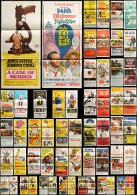 5h001 LOT OF 71 FOLDED AUSTRALIAN DAYBILLS '50s-70s images from a variety of different movies!