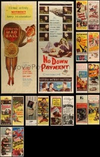 5h407 LOT OF 18 FORMERLY FOLDED INSERTS '40s-50s great images from a variety of different movies!