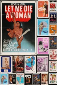 5h101 LOT OF 46 FOLDED SEXPLOITATION ONE-SHEETS '70s-80s great images from sexy movies!