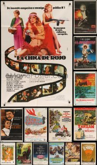 5h293 LOT OF 21 FOLDED ARGENTINEAN POSTERS '60s-80s great images from a variety of movies!