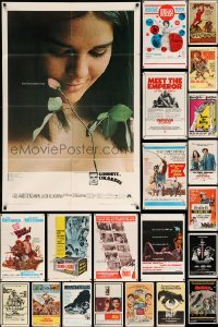 5h107 LOT OF 32 FOLDED ONE-SHEETS '60s-70s great images from a variety of different movies!