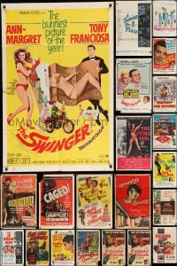 5h102 LOT OF 46 FOLDED ONE-SHEETS '50s-70s great images from a variety of different movies!