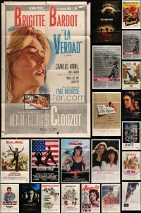 5h086 LOT OF 64 FOLDED ONE-SHEETS '50s-80s great images from a variety of different movies!