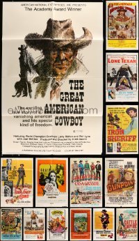 5h115 LOT OF 21 WESTERN ONE-SHEETS '50s-70s great images from a variety of cowboy movies!