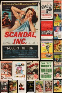 5h082 LOT OF 73 FOLDED ONE-SHEETS '50s-80s great images from a variety of different movies!
