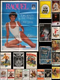 5h081 LOT OF 75 FOLDED ONE-SHEETS '50s-80s great images from a variety of different movies!