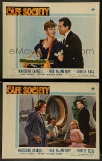 5j909 CAFE SOCIETY 2 LCs '39 Madelein Carroll, Fred MacMurray & cigarette girl Shirley Ross!