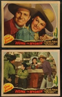 5j937 HOME IN WYOMIN' 2 LCs '42 Gene Autry, Fay McKenzie, Smiley Burnette as Frog & young Tadpole!