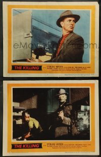 5j947 KILLING 2 LCs '57 directed by Stanley Kubrick, Sterling Hayden, classic film noir crime caper
