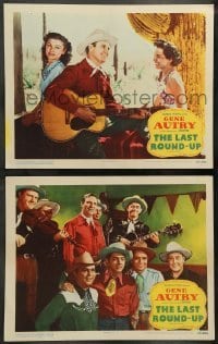 5j949 LAST ROUND-UP 2 LCs '47 great images of Gene Autry singing!