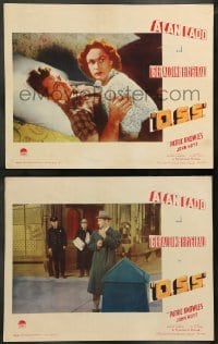 5j966 O.S.S. 2 LCs '46 great images of Alan Ladd, Geraldine Fitzgerald!