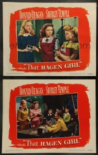 5j987 THAT HAGEN GIRL 2 LCs '47 great images of Shirley Temple who was too innocent to understand!
