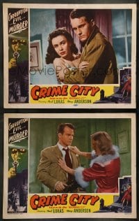 5j995 WHISPERING CITY 2 LCs R52 Helmut Dantine & Mary Anderson in Crime City!