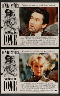 5j147 FALLING IN LOVE 8 English LCs '84 wonderful romantic images of Robert De Niro, Meryl Streep!