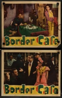 5j745 BORDER CAFE 4 LCs '37 Harry Carey, John Beal & pretty Armida in cool cowboy western action!