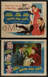5j067 BRIDE FOR SALE 8 LCs '49 cool images of Claudette Colbert, Robert Young & George Brent!