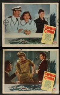 5j077 CAPTAIN CHINA 8 LCs '50 John Payne, Gail Russell, it takes a man to master a woman!