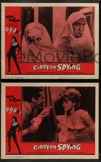 5j083 CARRY ON SPYING 8 LCs '64 sexy English spy spoof, here come seceret agents 000h!