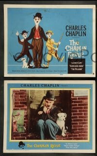 5j090 CHAPLIN REVUE 8 LCs '60 Charlie comedy compilation, w/great TC artwork by Leo Kouper!