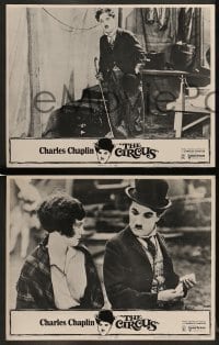 5j095 CIRCUS 8 LCs R70 great images and border art of Charlie Chaplin, slapstick classic!