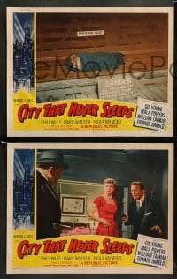 5j673 CITY THAT NEVER SLEEPS 5 LCs '53 Gig Young, Marie Windsor, Mala Powers, Chicago!