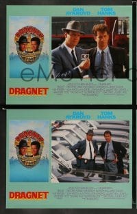 5j134 DRAGNET 8 LCs '87 Dan Aykroyd as detective Joe Friday with Tom Hanks, border art by McGinty!